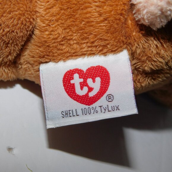 2002 Ty Pluffies Brown Bear Slumbers 9" Bean Bag Plush Stuffed VTG Lovey Tylux - Picture 4 of 5